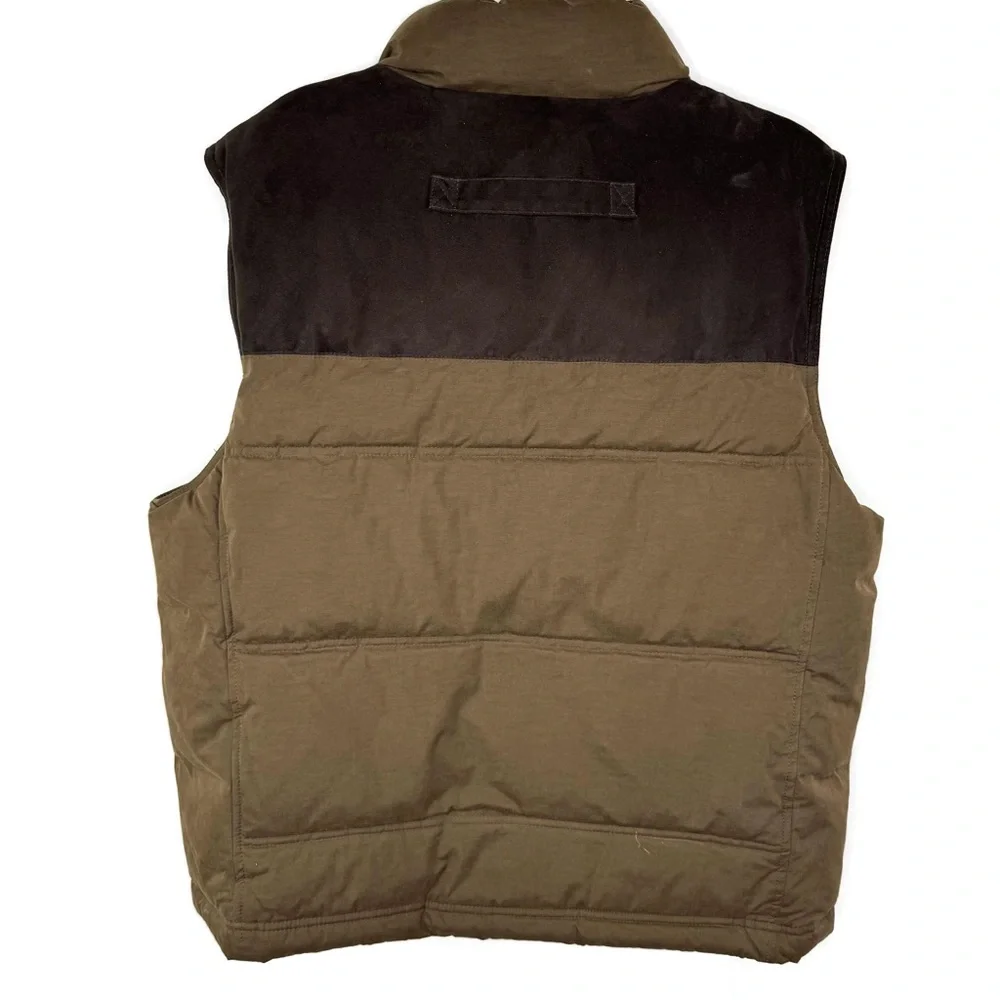 Roundtree & Yorke Brown and Chocolate Puffer Vest EUC! Heavier Feels like Canvas - Picture 2 of 7